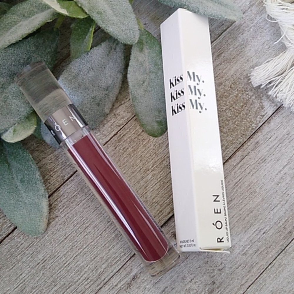 NIB RÓEN BEAUTY Kiss My Liquid Lip Balm in Scout (Deep Berry) - Picture 2 of 10